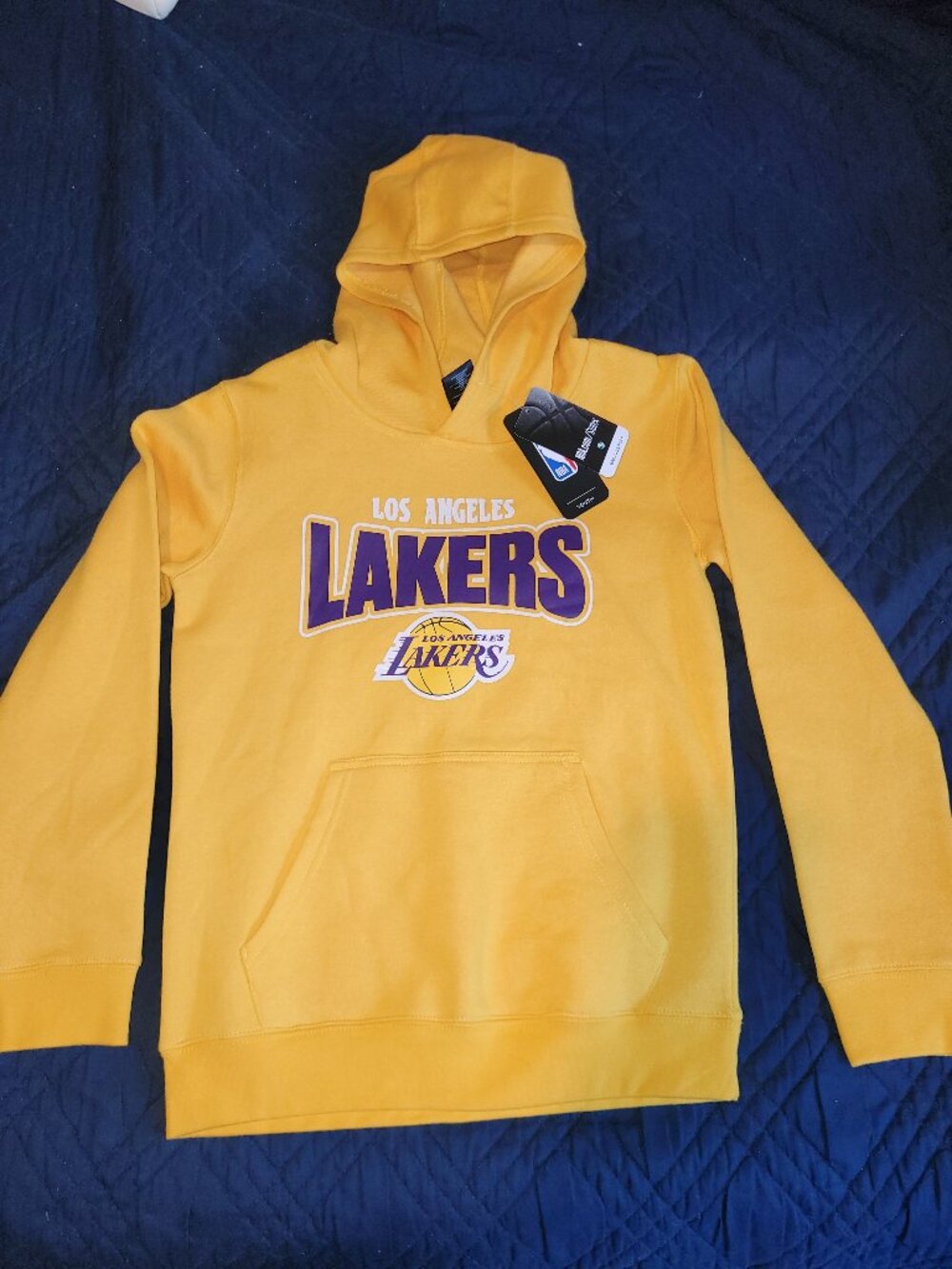 Los Angeles Lakers NBA Hoodie Youth Pullover Sweatshirt Yellow Purple